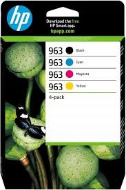 Oryginał 4szt. Hp 963 Cmyk 6ZC70AE Cyan Magenta Yellow Black 2027r.
