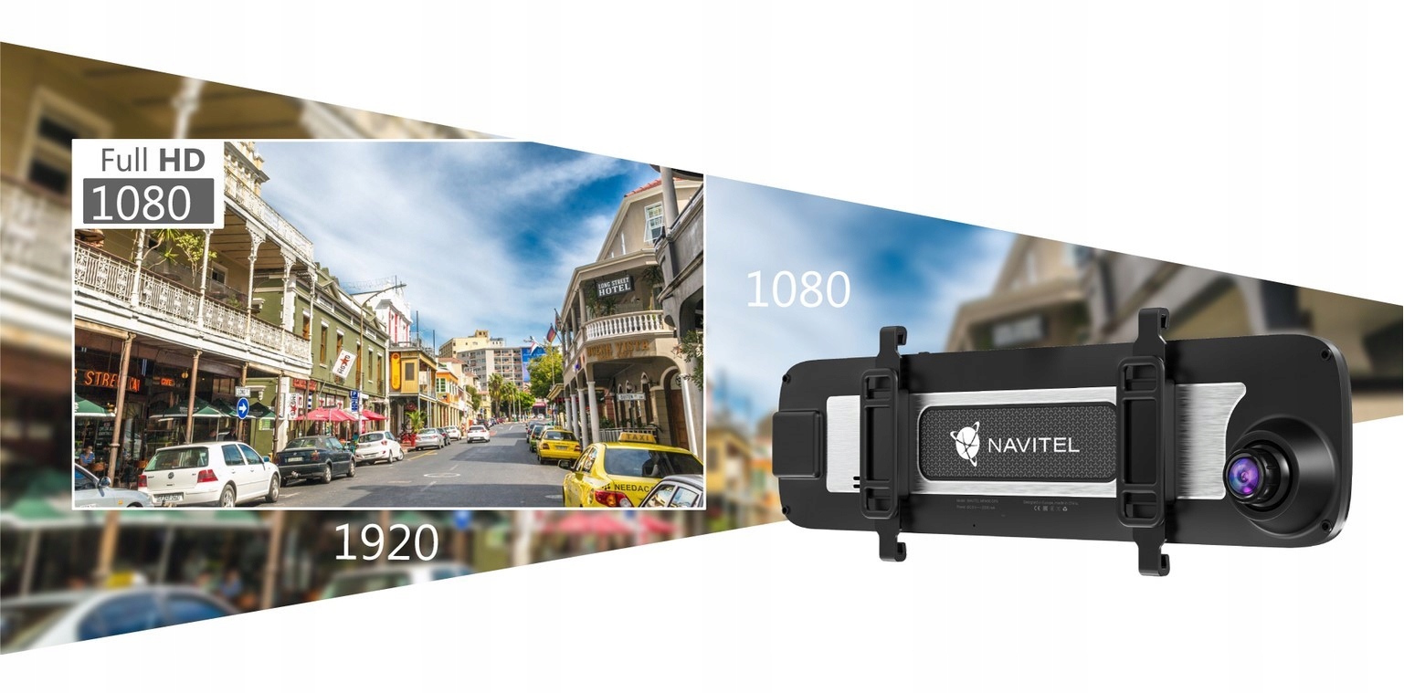 Wideorejestrator Navitel MR450 GPS lusterko 2 kamery FullHD Alerty GPS WiFi Zasilanie USB