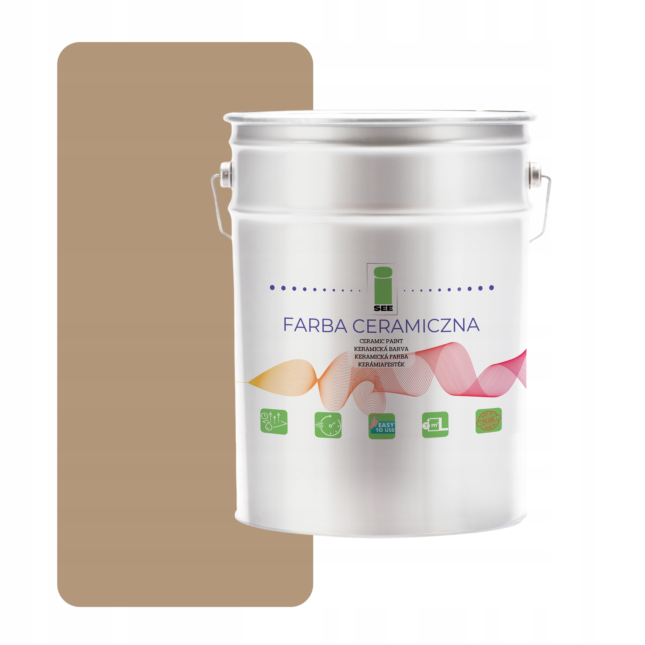 Keramická Umývateľná Nástenná Farba Hnedá Svetlá 5 L Odolná Voči Škvrnám