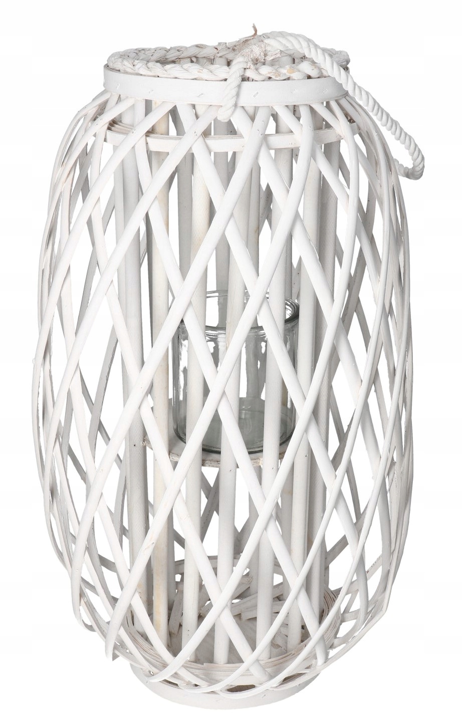 

Lampion Wiklinowy Latarnia Biały Ozdoba