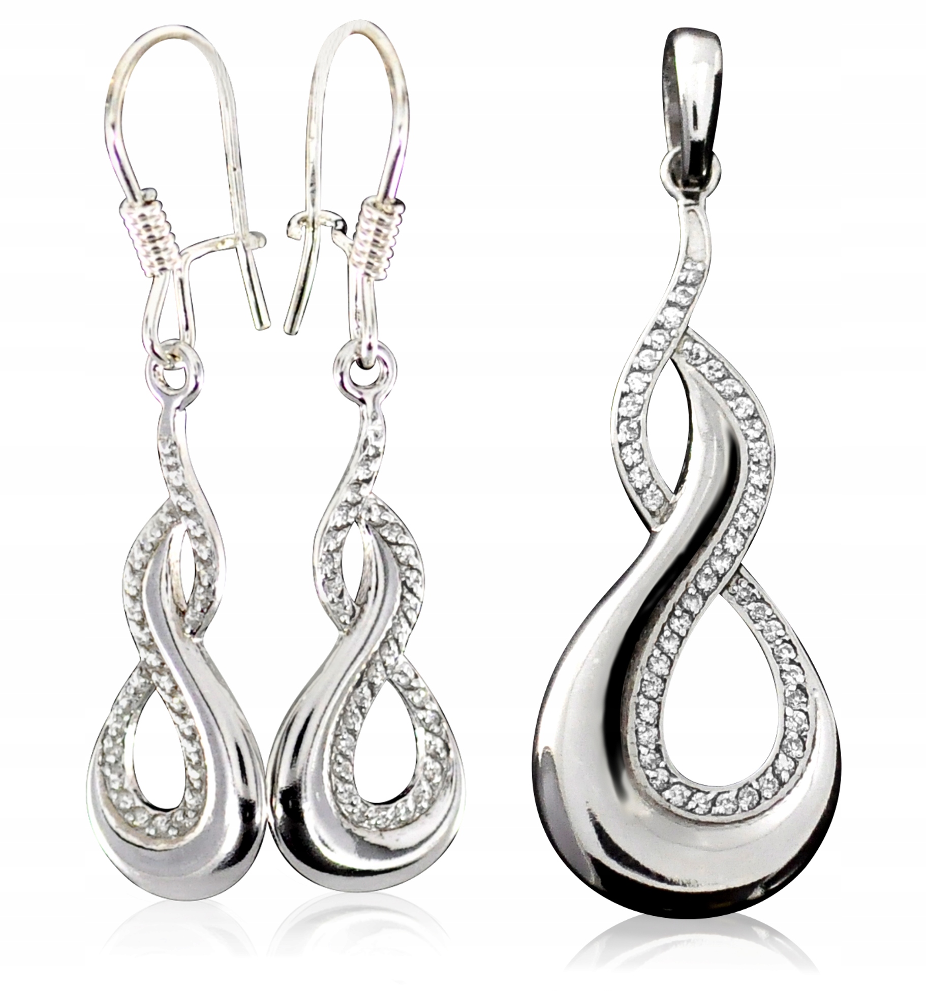 Designový Stříbrný Komplet Šperků 925 Osmičky