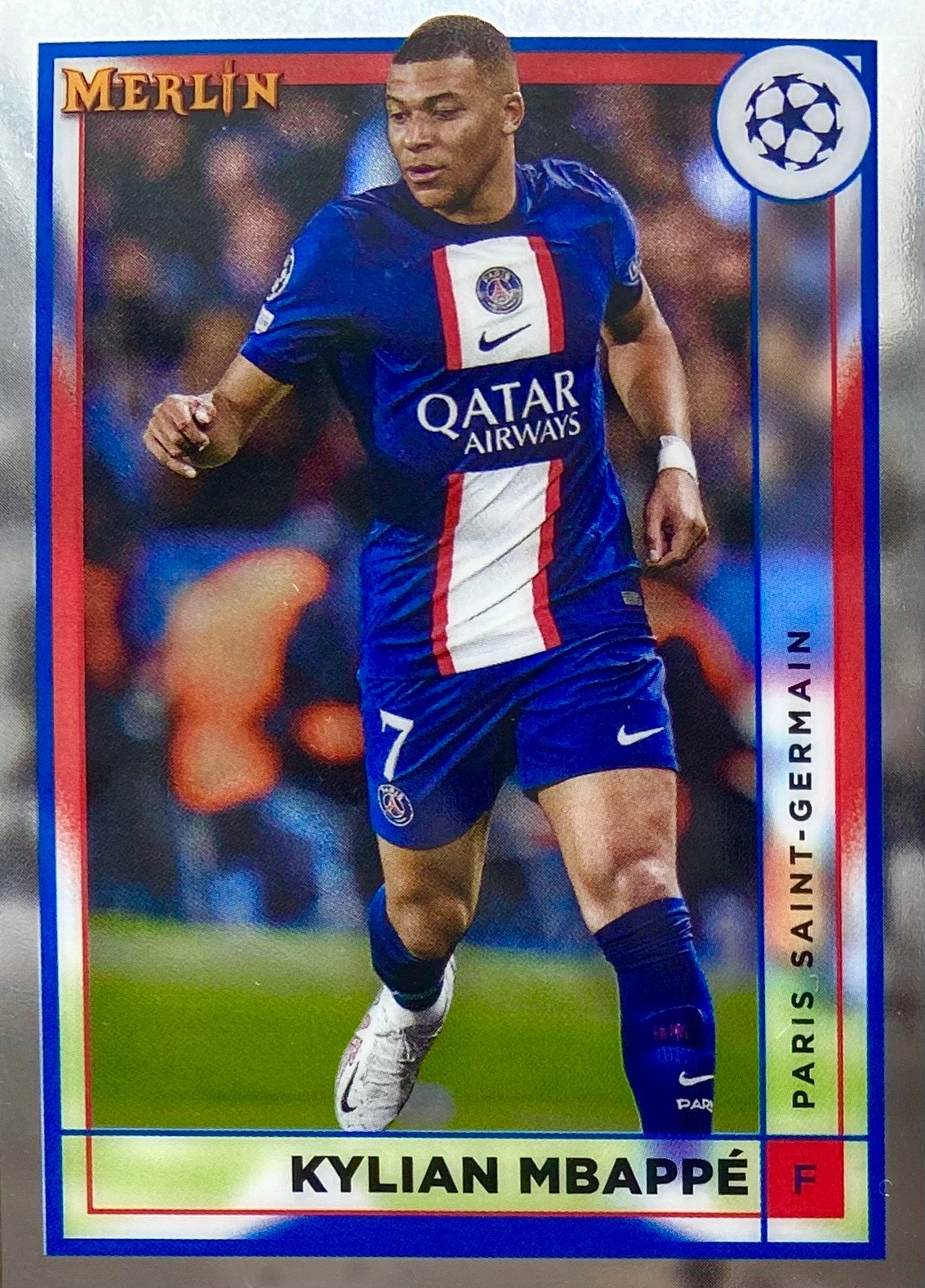 TOPPS UEFA Champions League MERLIN CHROME 2023 no. 105 KYLIAN MBAPPE PSG