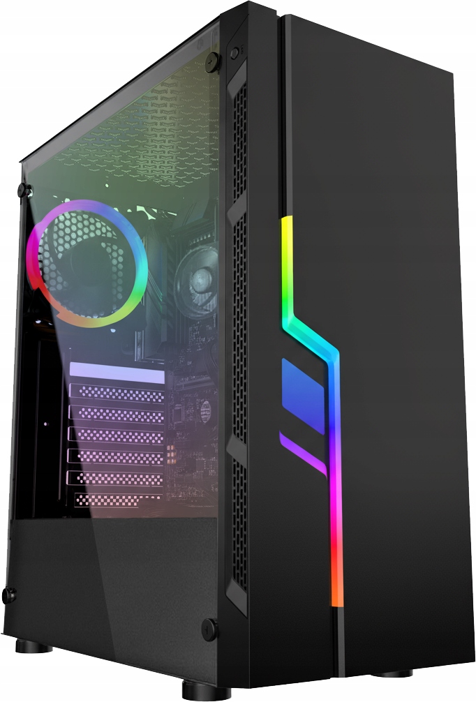 Počítačová Skříň pro Pc, herní Rgb Led ventilátor, okno, Atx mATX filtry