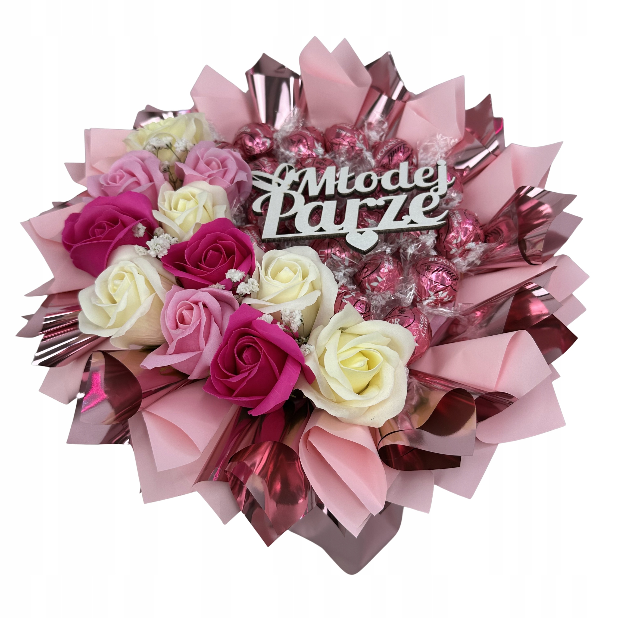 Zestaw Prezentowy Bukiet Róż Lindt Dzień Kobiet Matki Rocznica Urodziny 18