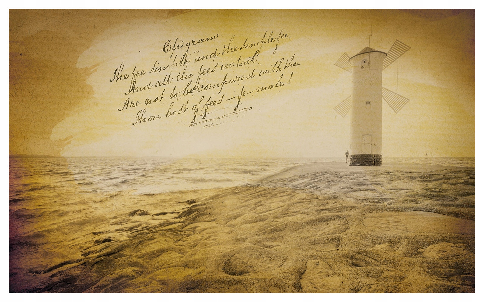 Fototapeta Maják mólo v hmle pokojné more 416x290 lepidlo