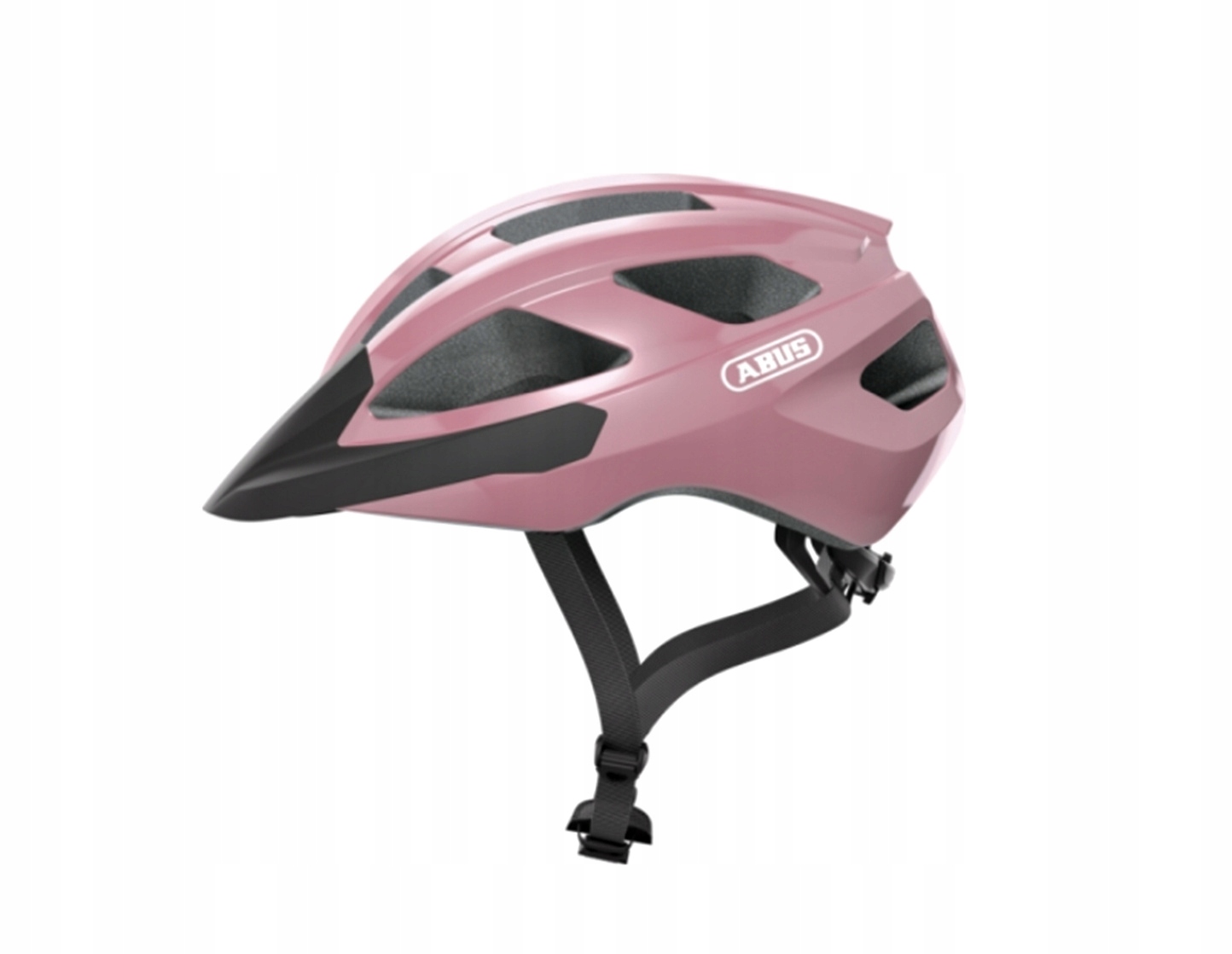 Cyklistická helma s kšiltem Abus Macator Shiny Rose nastavitelná