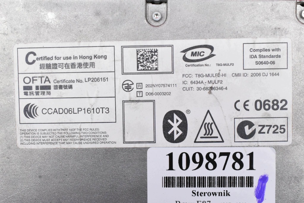Centralina modulo BLUETOOTH 9178898 BMW E81 E87 LIFT 07-12