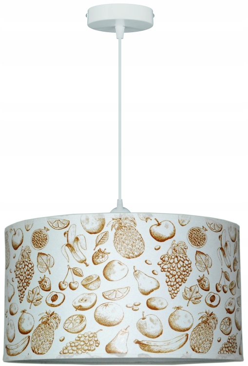 Moderní lampa, stínítko s potiskem kuchyně, káva, ovoce, Led