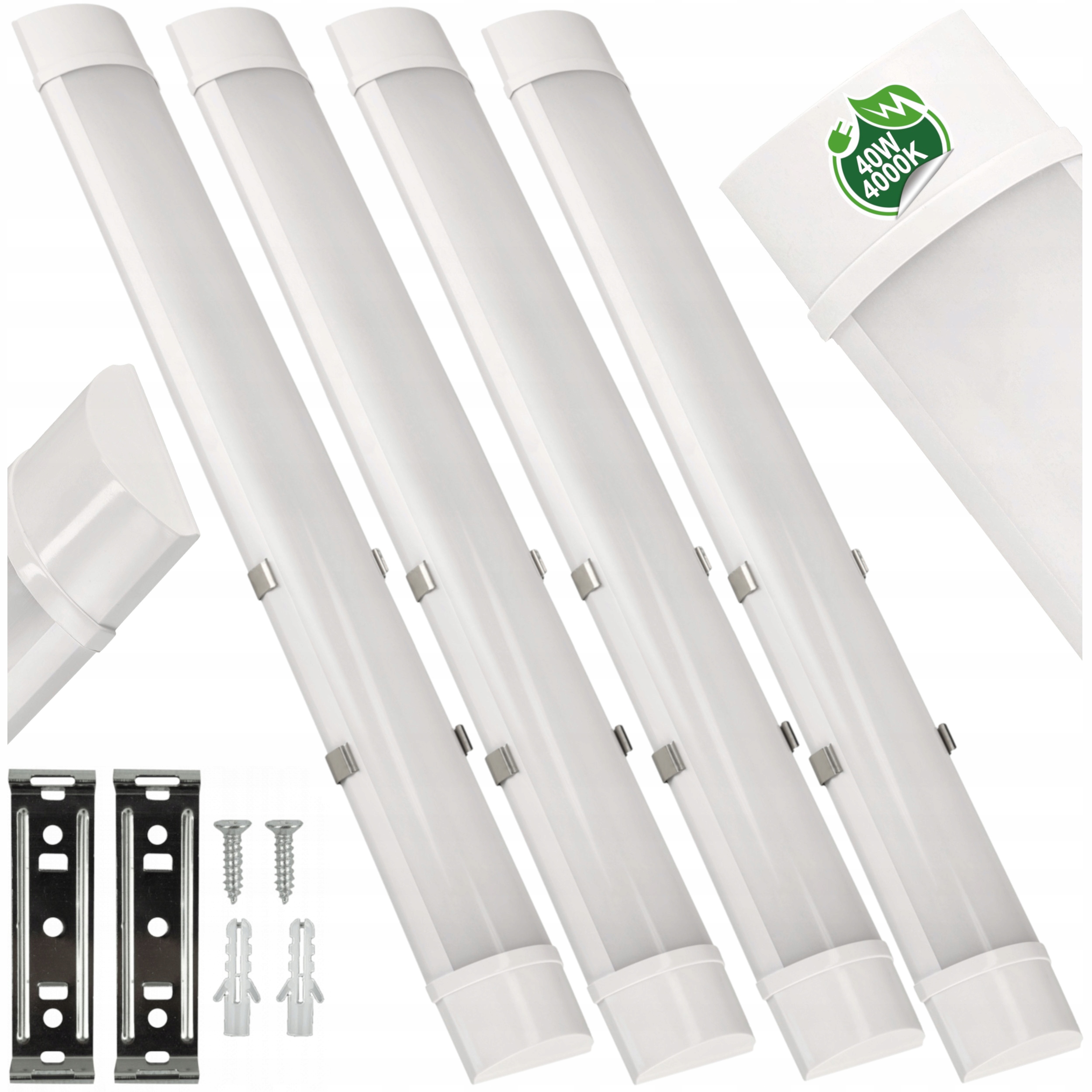 4x Stropní Svítidlo na omítku Svítidlo 120cm 40W 4000K Garážová zářivka