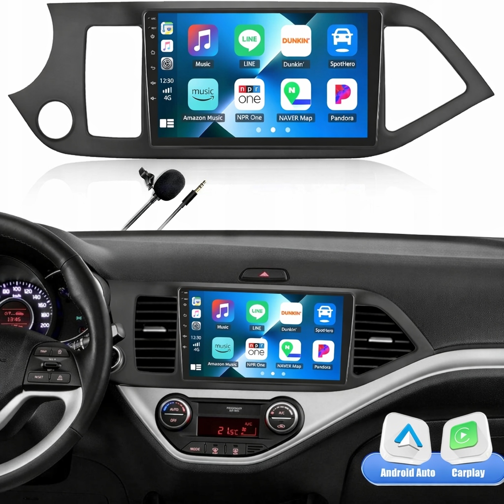 Automobilové rádio Carplay pro Kia Picanto 2012-2016 Bluetooth WiFi Android