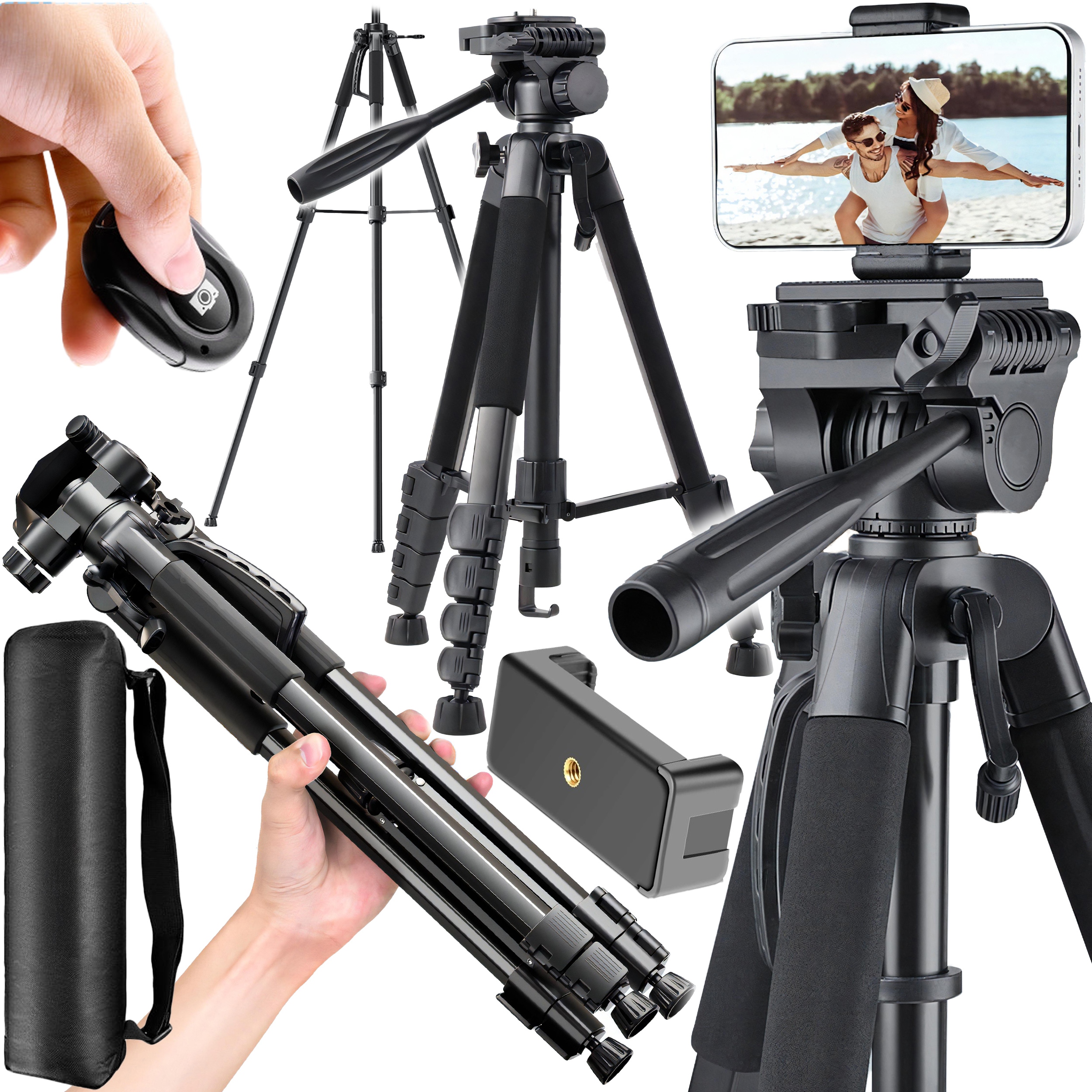 Fotografický Stativ Tripod Pro Fotoaparát Telefonu Vysoký 4v1 168 CM