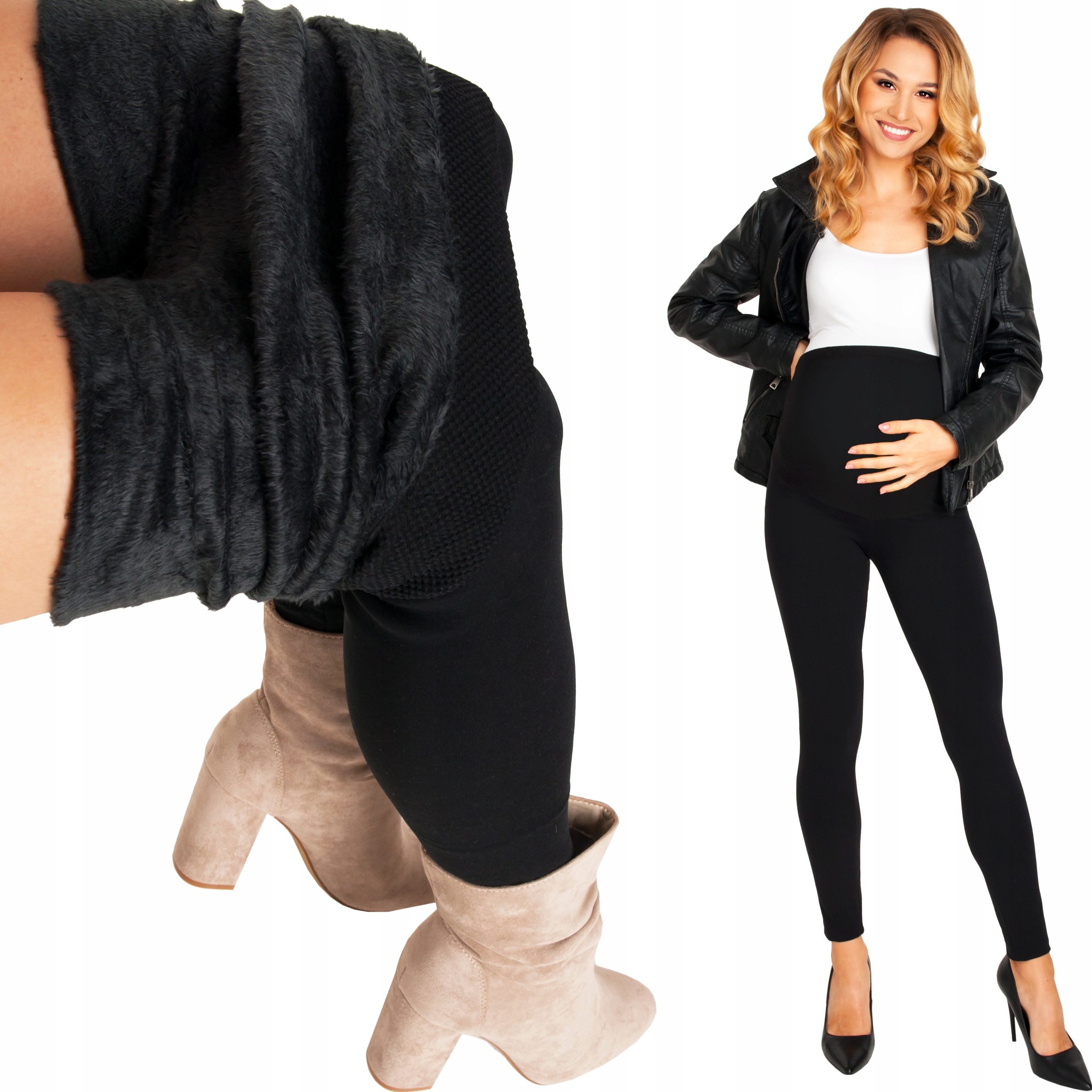 LEGGINSY OCIEPLANE FUTERKIEM CIĄŻOWE GRUBE CIEPŁE GETRY PLUS SIZE 5XL/6XL