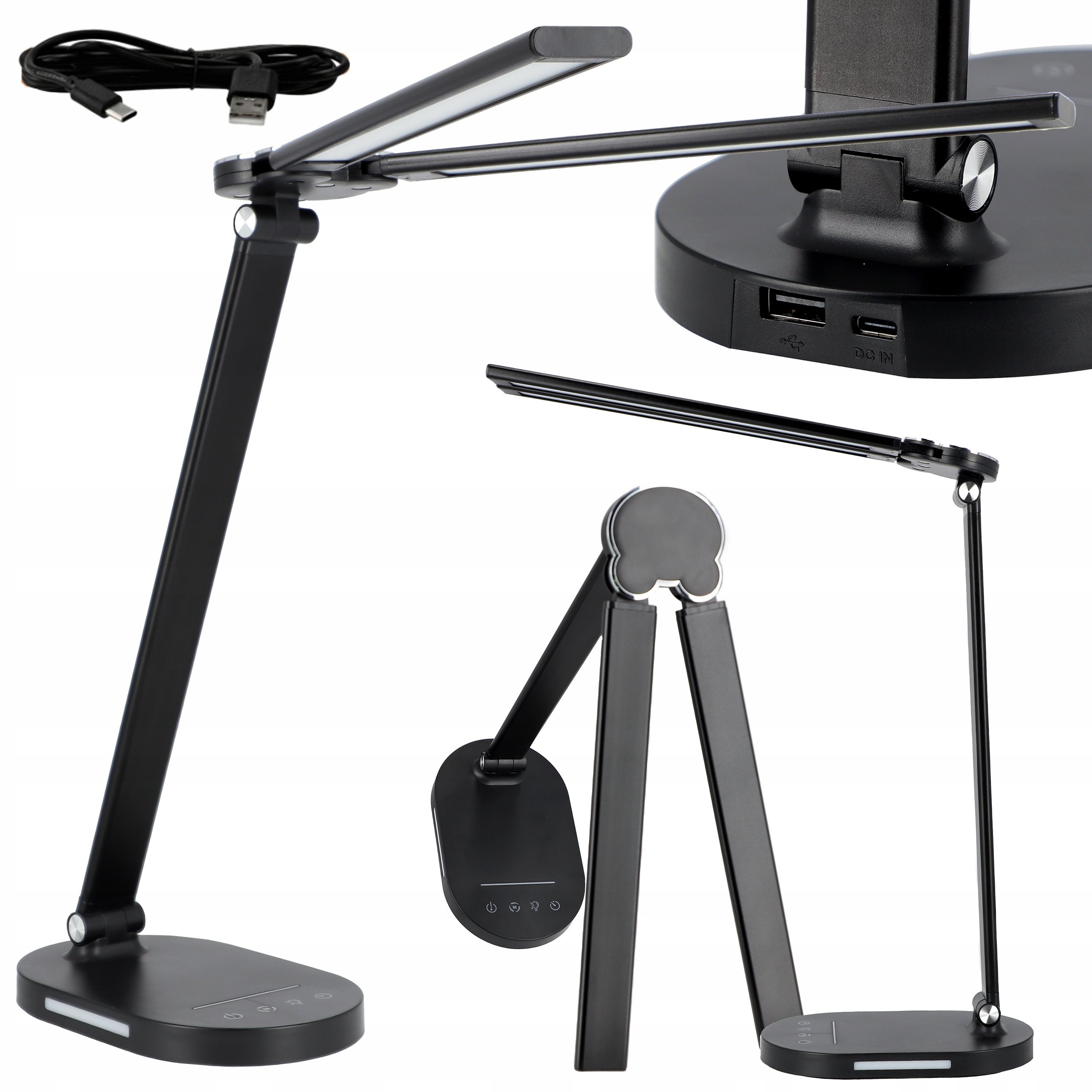 Led stolní lampička s dotykovým ovládáním, 3 barvy pro čtení, dvojitá, 15 W