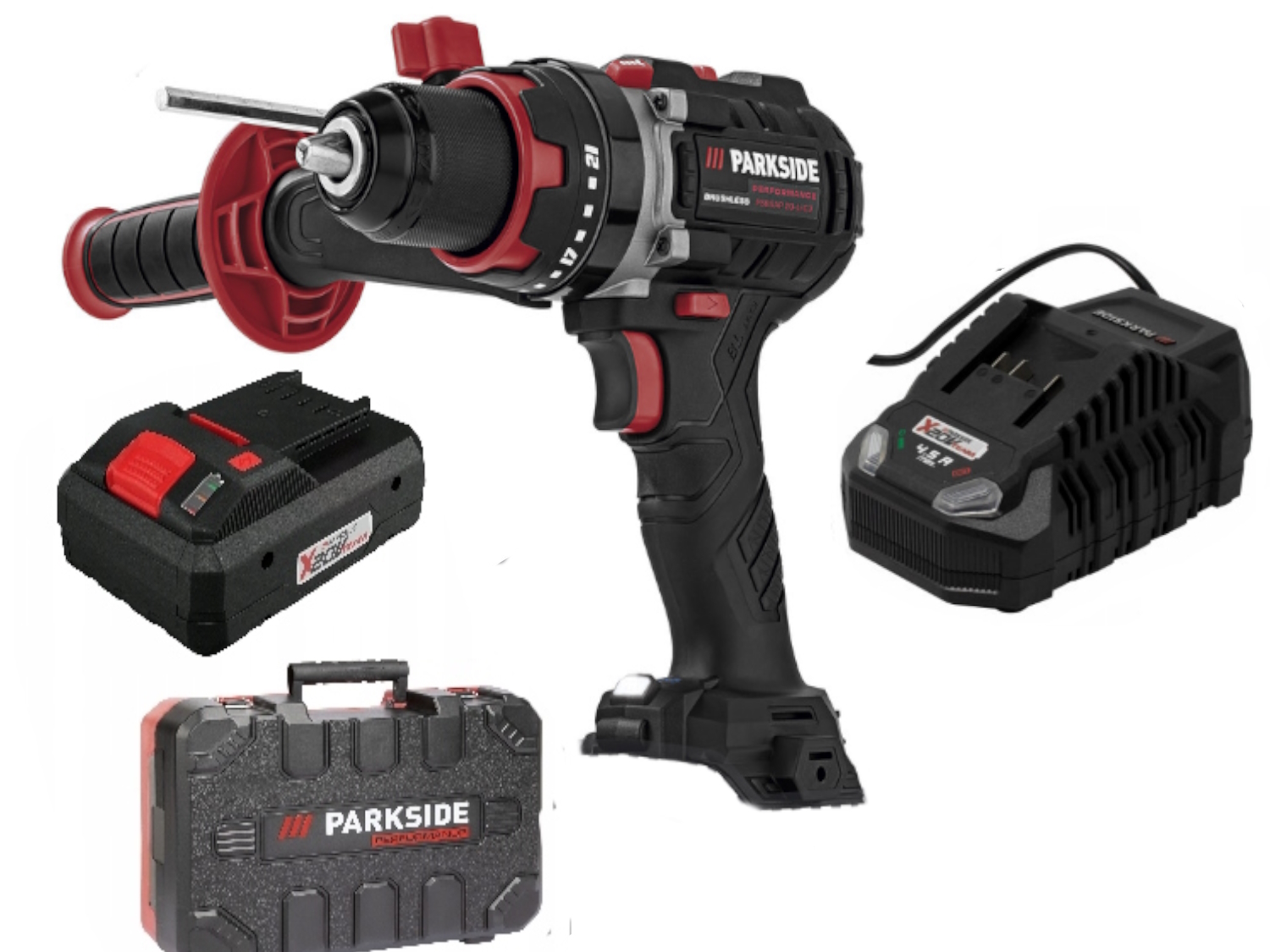 PARKSIDE PERFORMANCE Wiertarko wkrętarka z UDAREM + akumulator 4Ah + ładowa