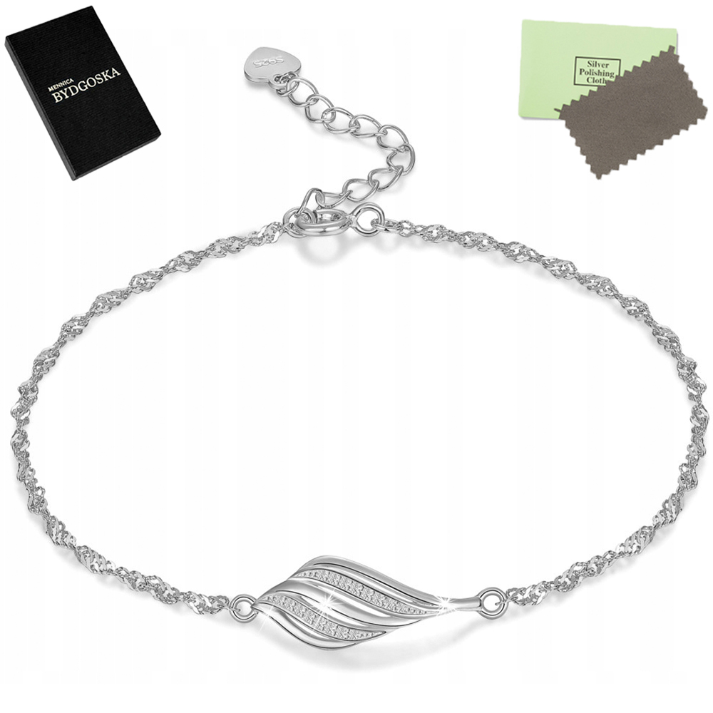 

Bransoletka Srebrna 925 Rodowana Dla Kobiety