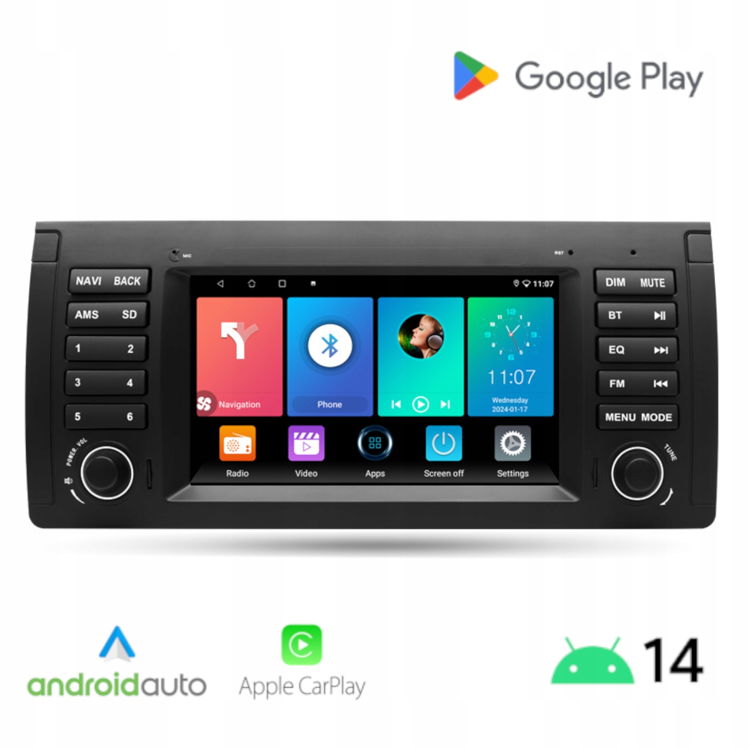 Radio Android do Bmw X5 E53 Android Auto Carplay Wi-Fi