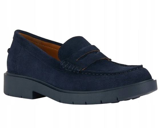 Geox Pánské Mokasíny Modré Kožené Elegantní Zasouvací 42 J6H