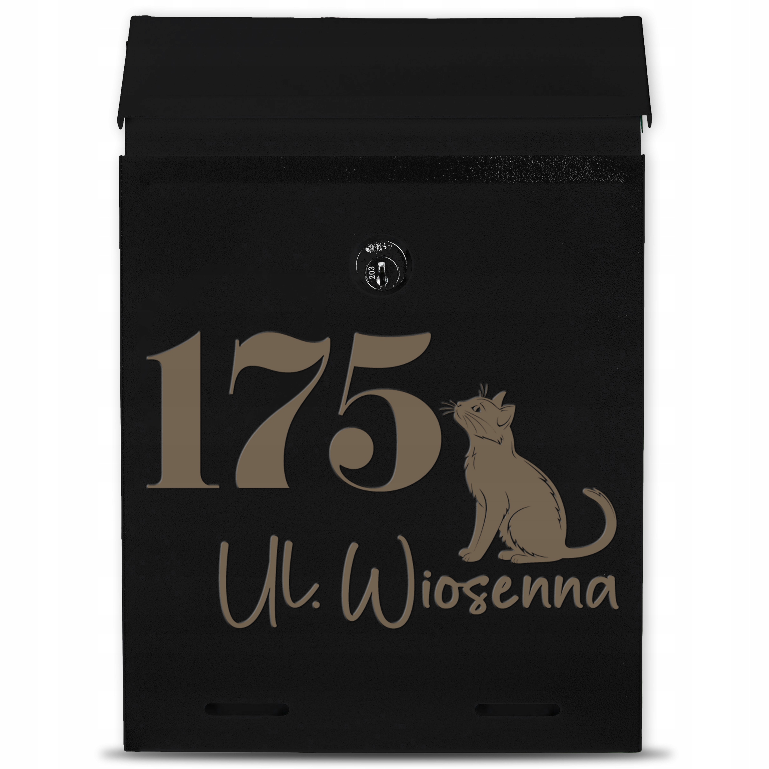 Poštovní Schránka Na Dopisy C5 Černá, Personalizovaný Kov, Gravírování, Adresa