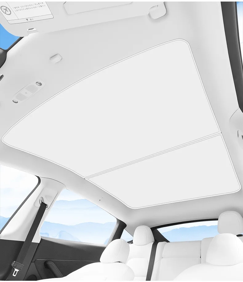 Beżowe osłony przeciwsłoneczne na dach do Tesli Model 3 Highland Stan opakowania oryginalne