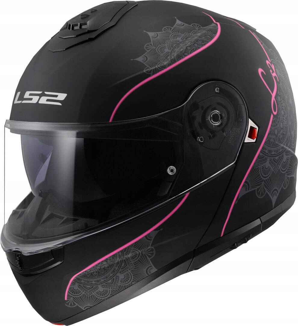 Kask szczękowy LS2 FF908 Strobe II Lux M.black Pink homologacja Ece 22.06