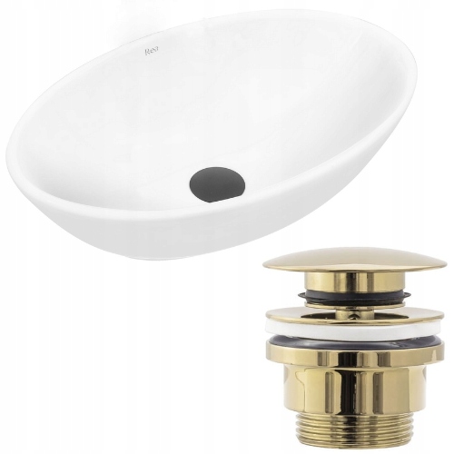 

Umywalka Pamela White Korek Klik-Klak Gold Złoty