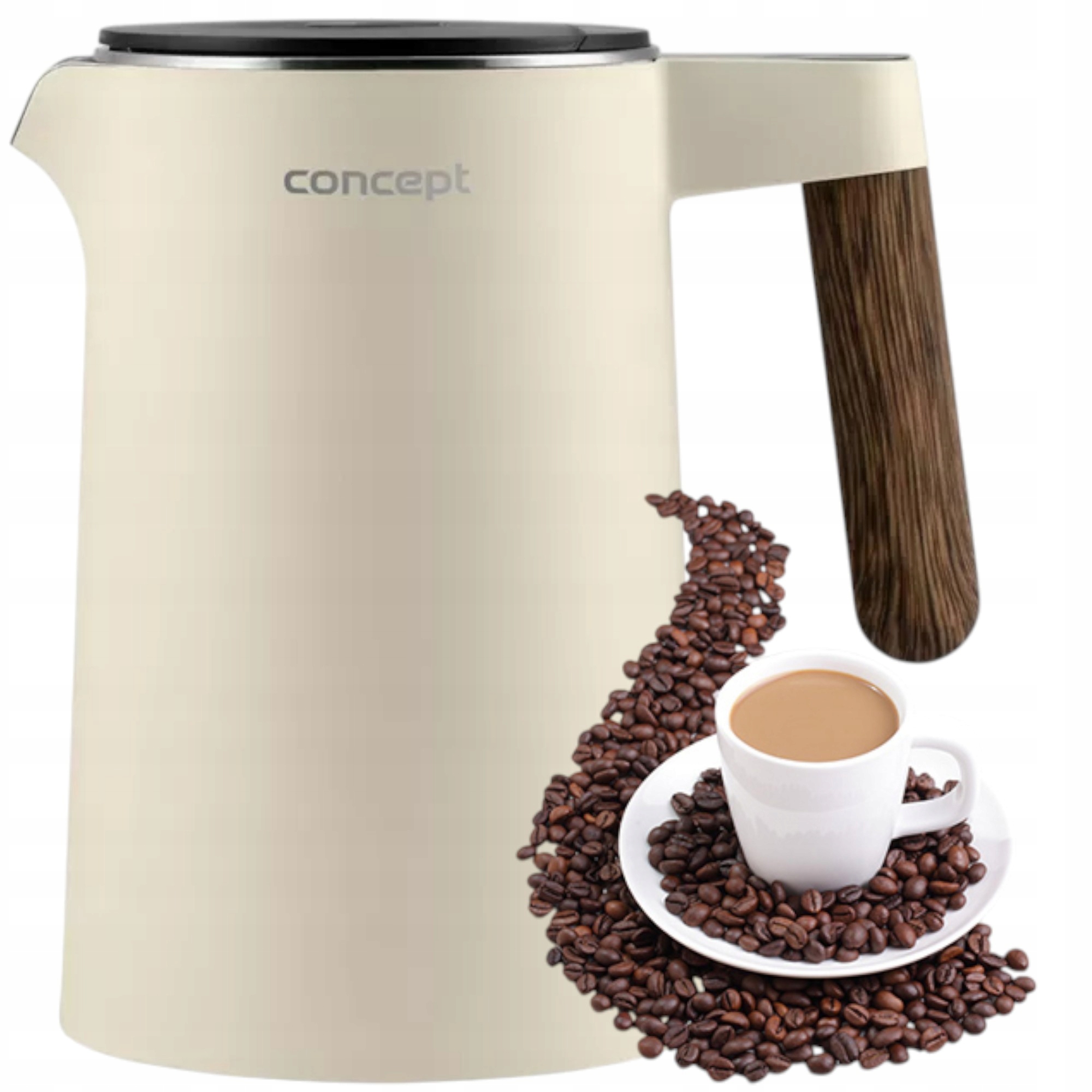 Czajnik Elektryczny Z Regulacja Temperatury 2200W Stalowy Drewno 1,5L