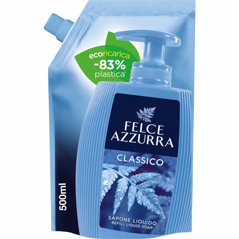 Mydło w płynie Sapone Sacco 5x 500ml Classico Felce Azzurra włoskie