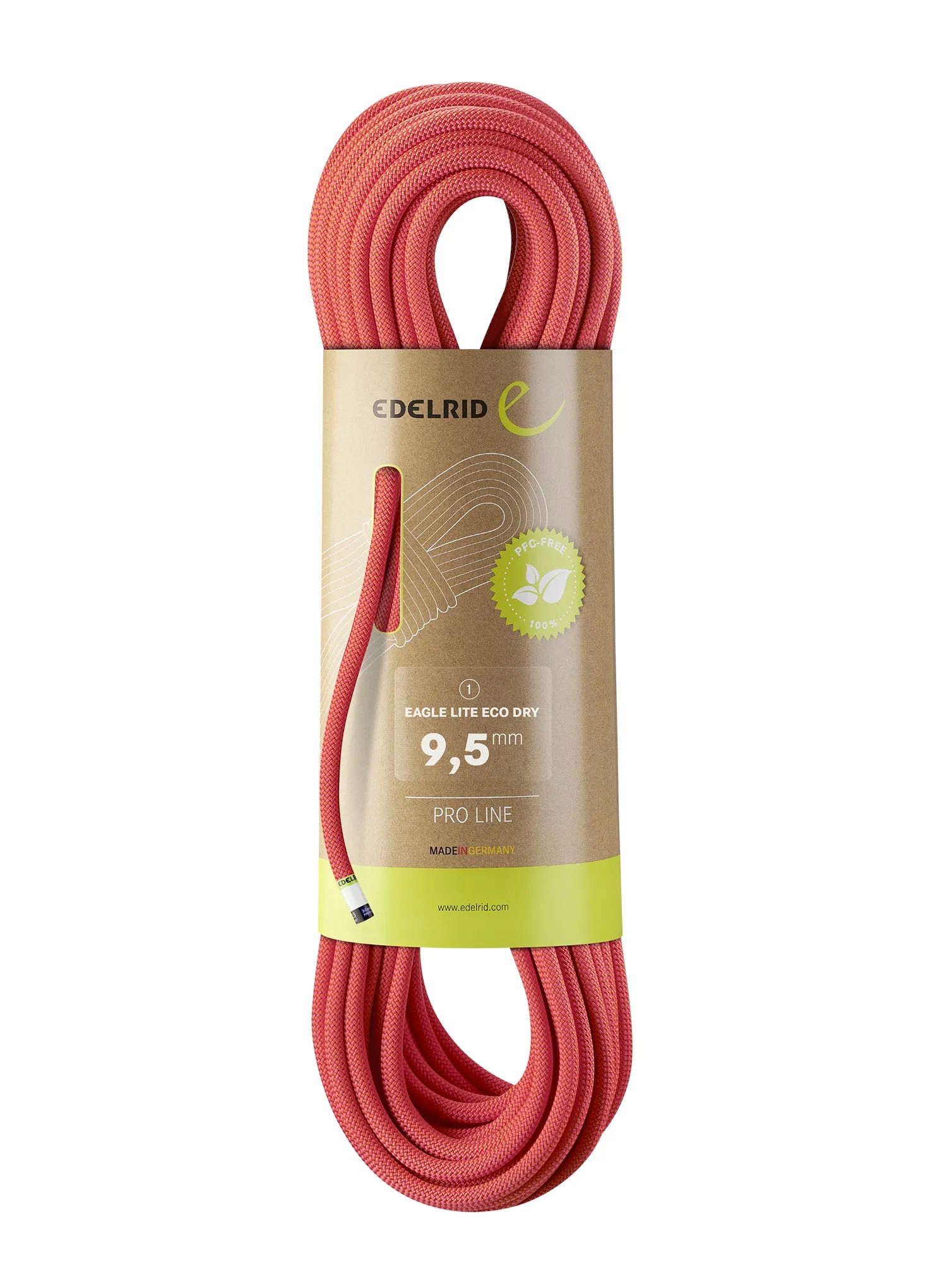 Dynamické lano Edelrid Eagle Lite Eco Dry 9,5 mm 50 m neon coral