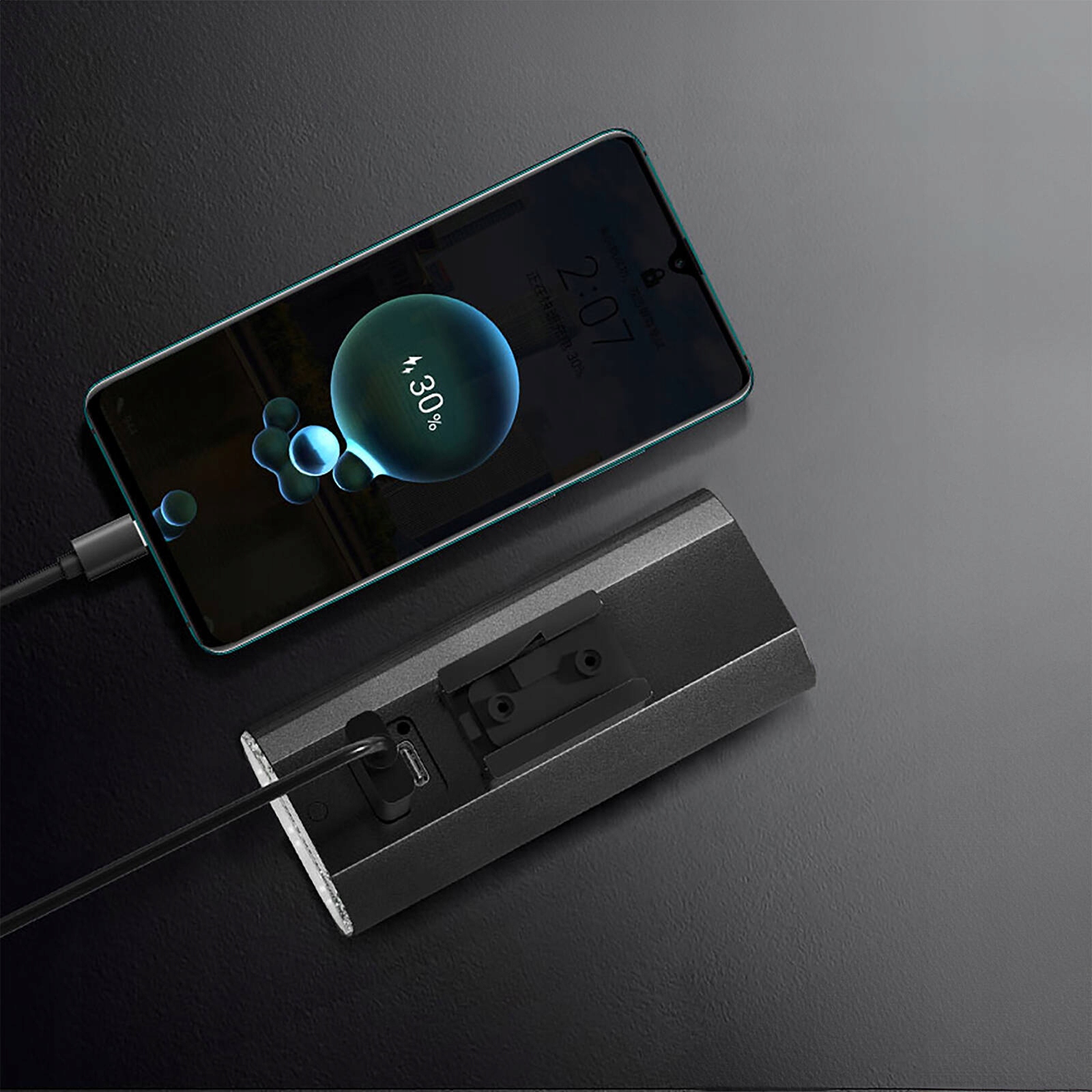 LAMPKA ROWEROWA PRZÓD ULTRA MOCNA AKUMULATOROWA USB LED ŚWIATŁO ROWEROWE Kolor dominujący czarny