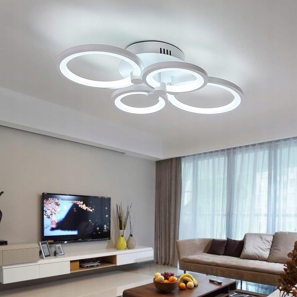 Lampa Sufitowa Led Zyrandol Ring Nowoczesny 42W Z Pilotem Do Salonu