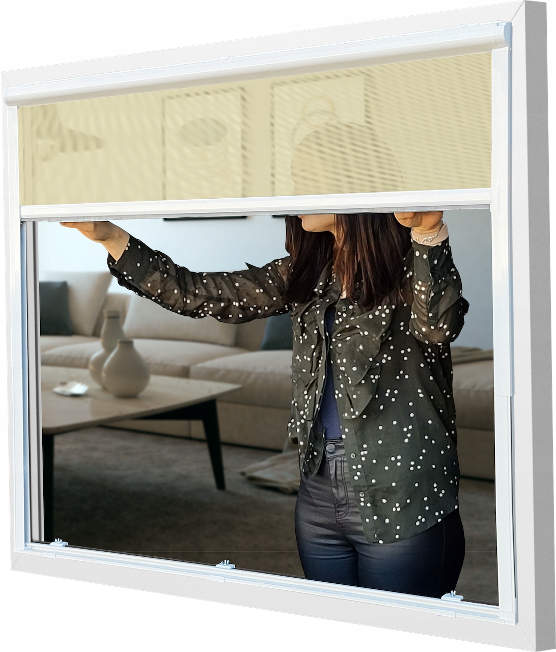 ROLETA ZEWNĘTRZNA SCREEN SPARROW BLINDS EASYFIT 95X100-130 BEŻ