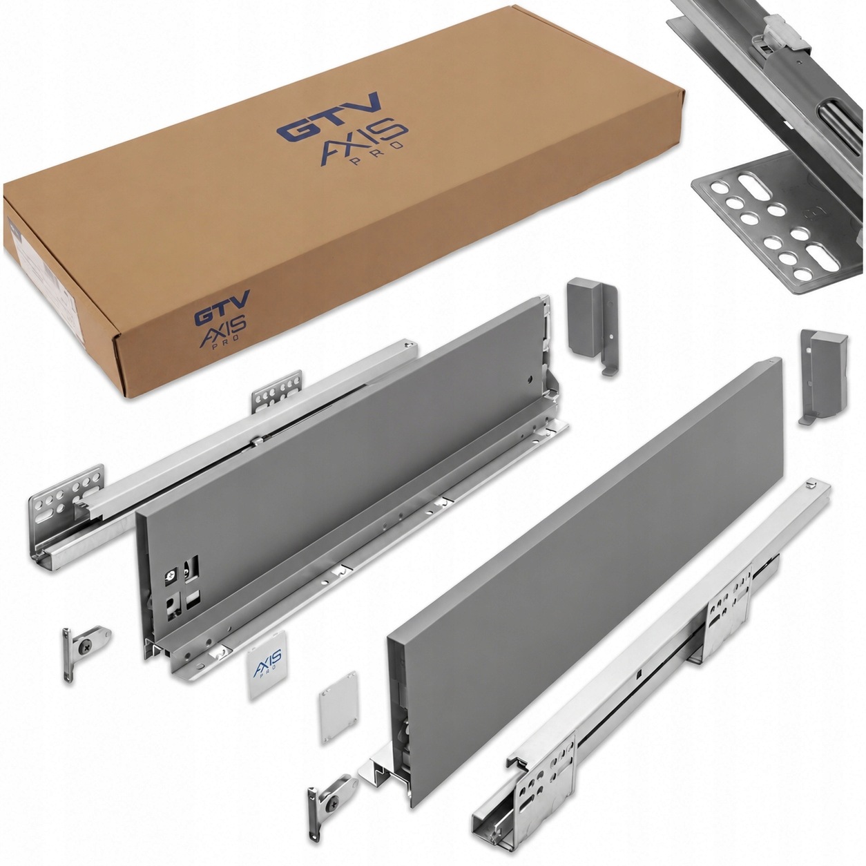 Šuplík Gtv Axis Pro 16 MM Střední H116 550 MM S Tlumením Dovírání Antracit