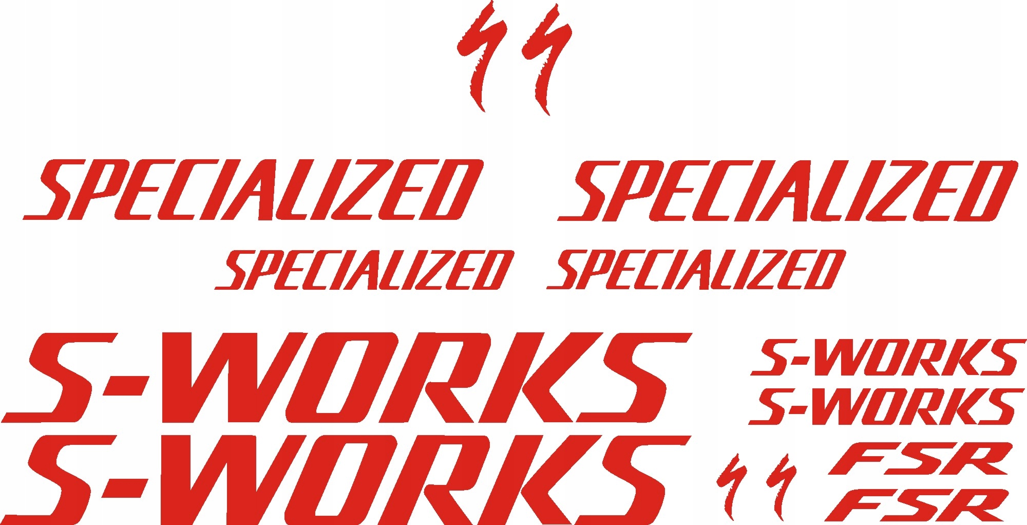 SPECIALIZED S-WORKS FSR naklejki na rower 60-3G RÓŻNEKOLORY