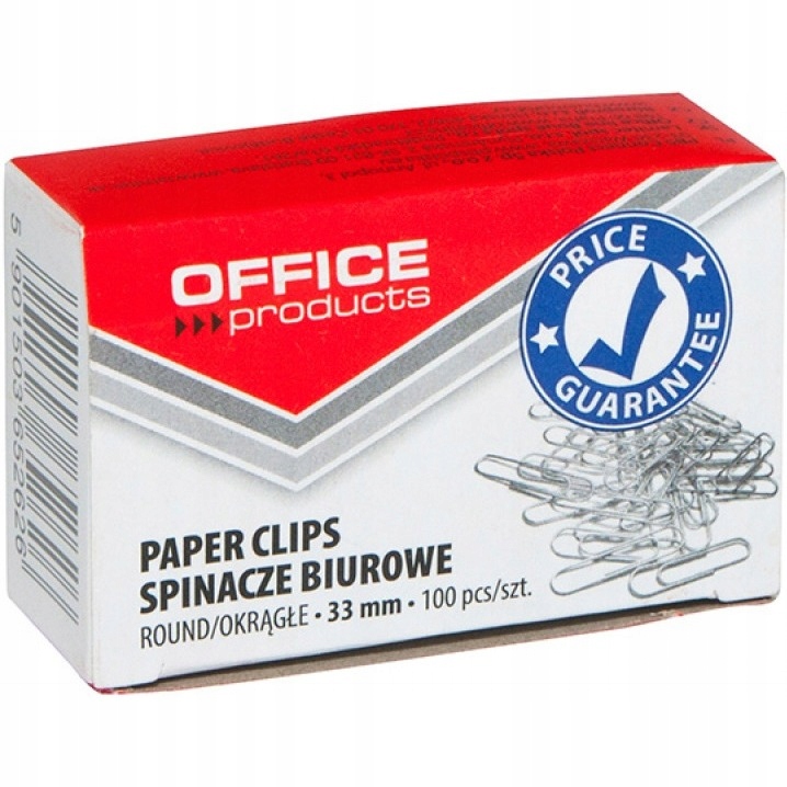 

Spinacze Biurowe Okrągłe 33 MM (100), Srebrny