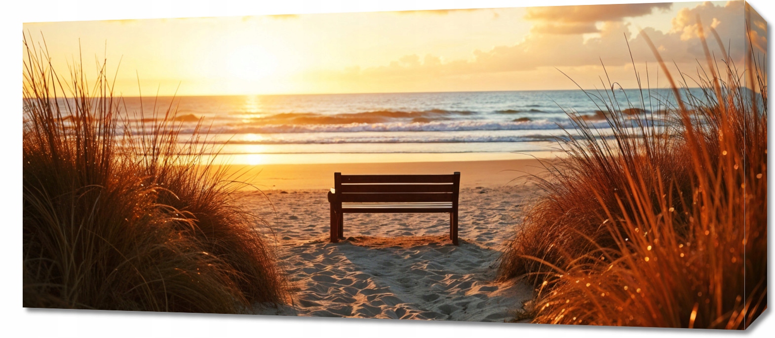 Obraz 90x40 cm na plátně do obývacího pokoje Ložnice Panorama Lavička