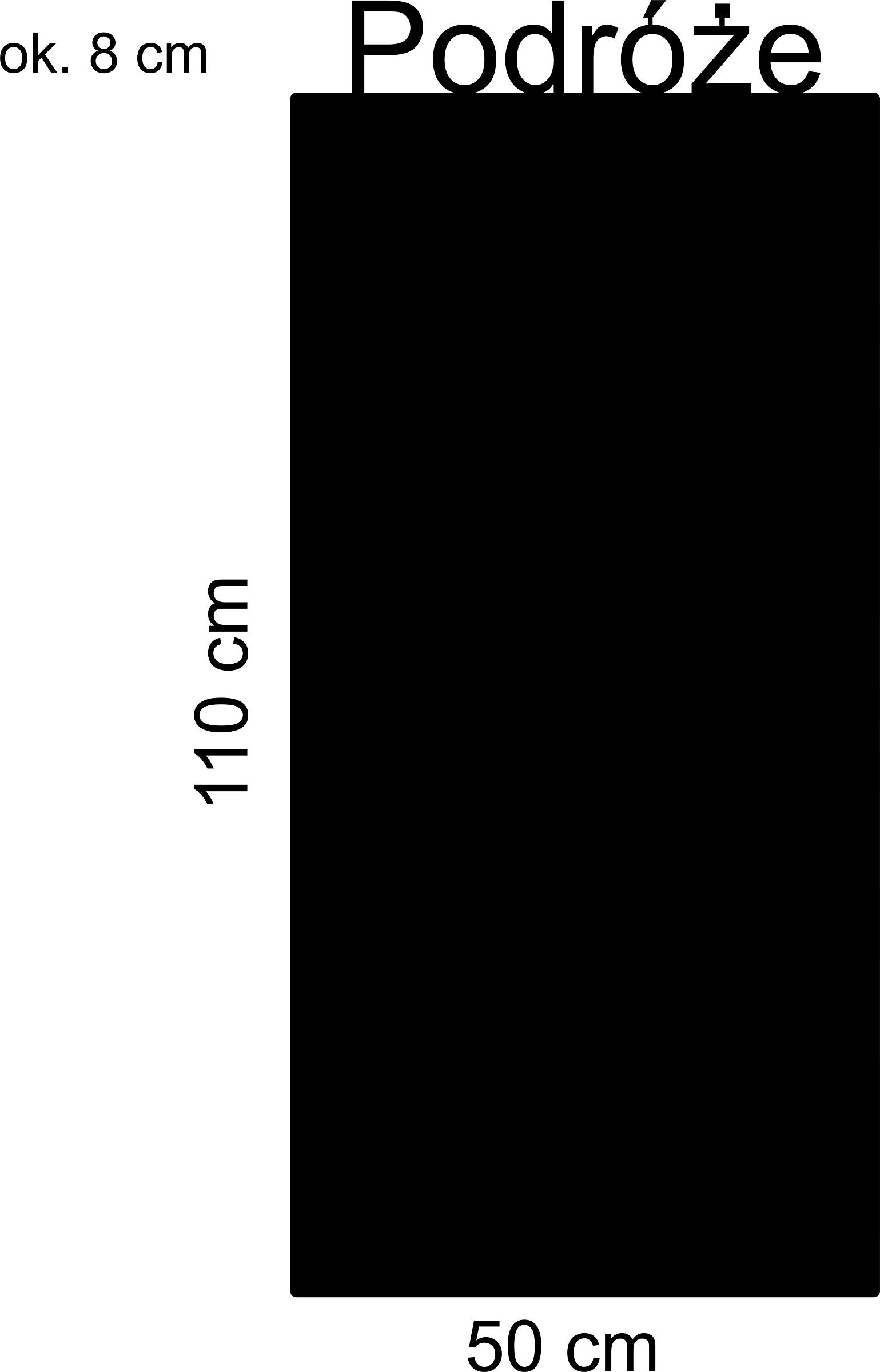 na magnety Kovová tabule Plech obdélníková nápis Cestování 110x50 cm