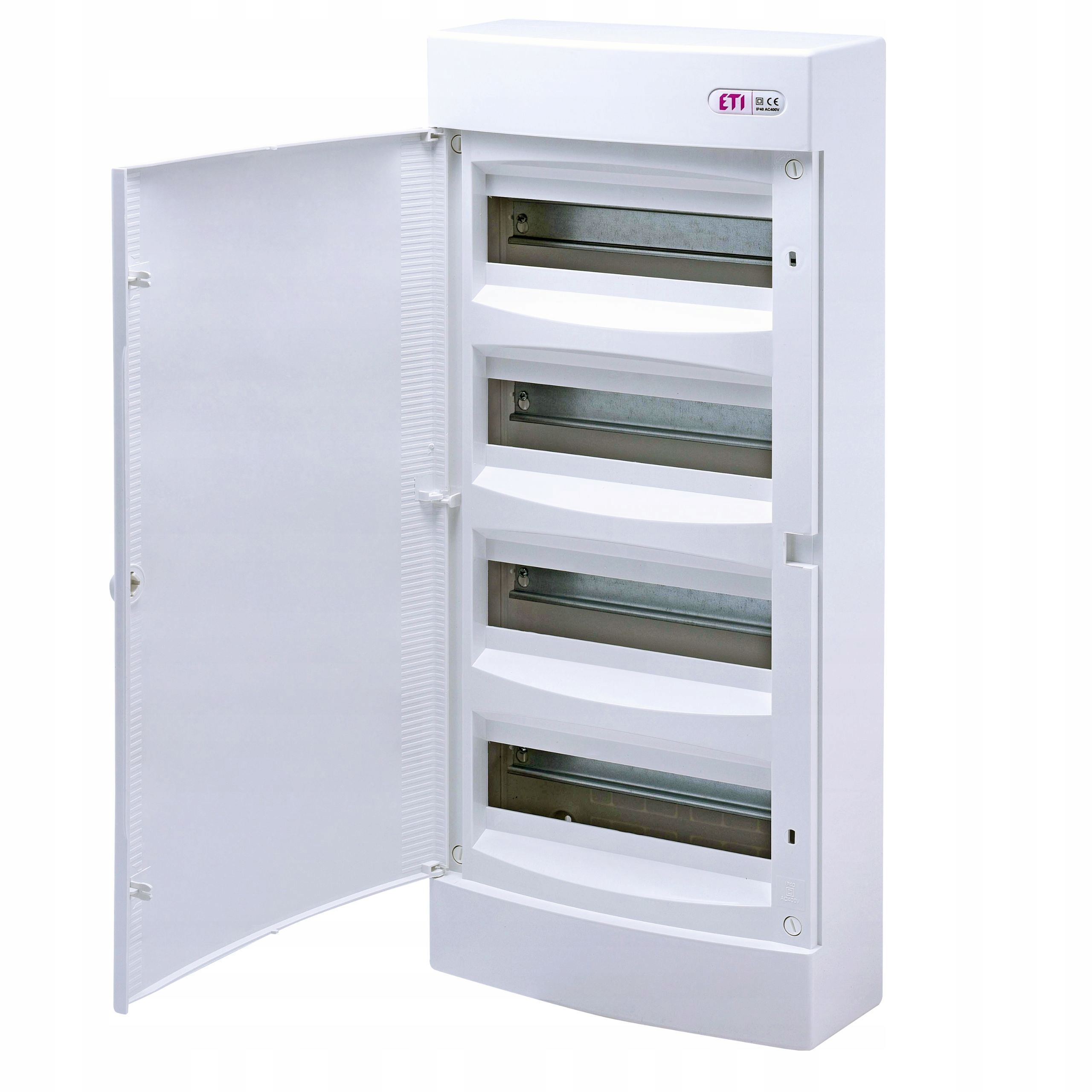 Rozvaděč Na Omítku 4 řady po 12 modulech IP40 dveře bílé 001101023 Eti