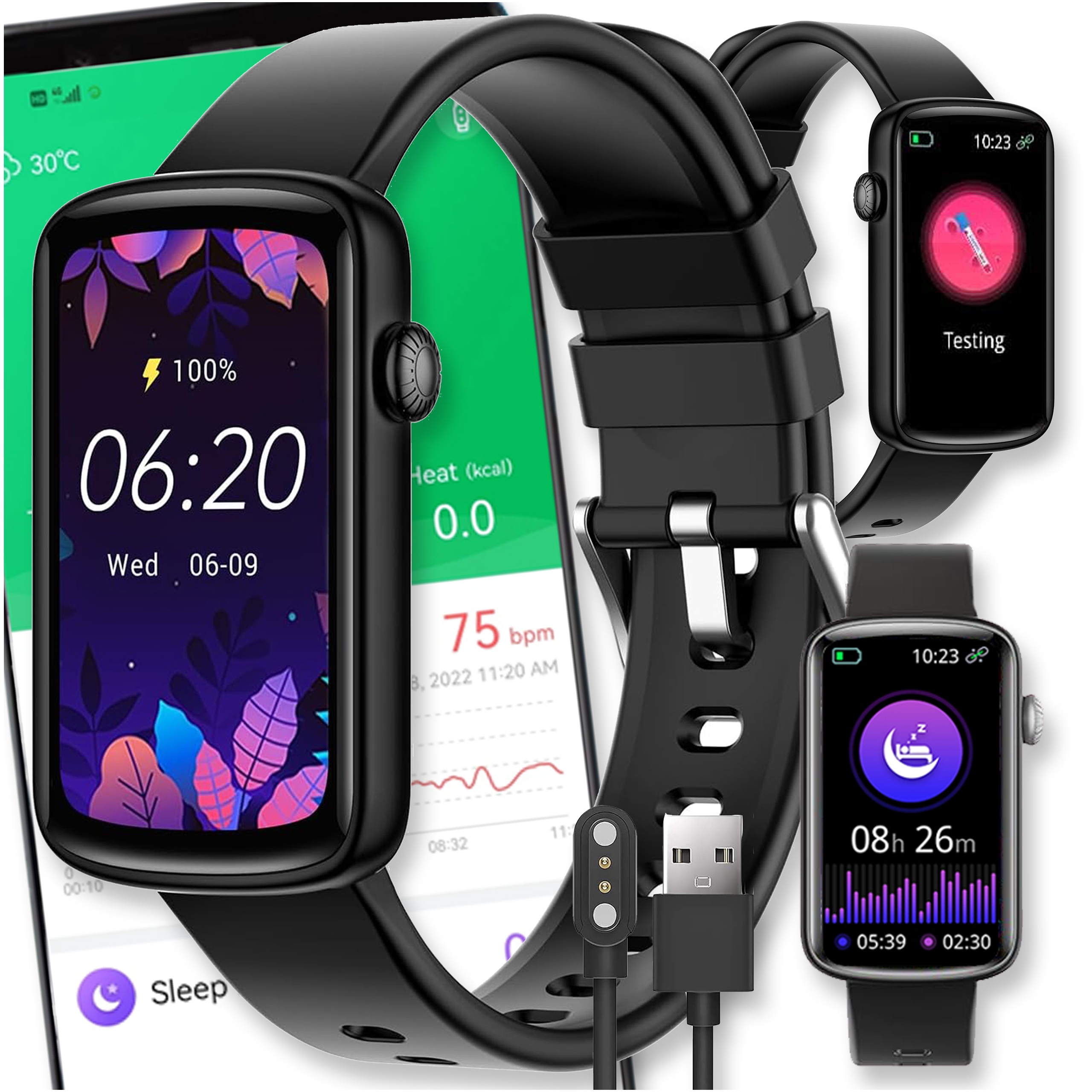 Smartwatch Zegarek Watch Menu Czarny Pl Smartband Opaska Band Damski Amoled