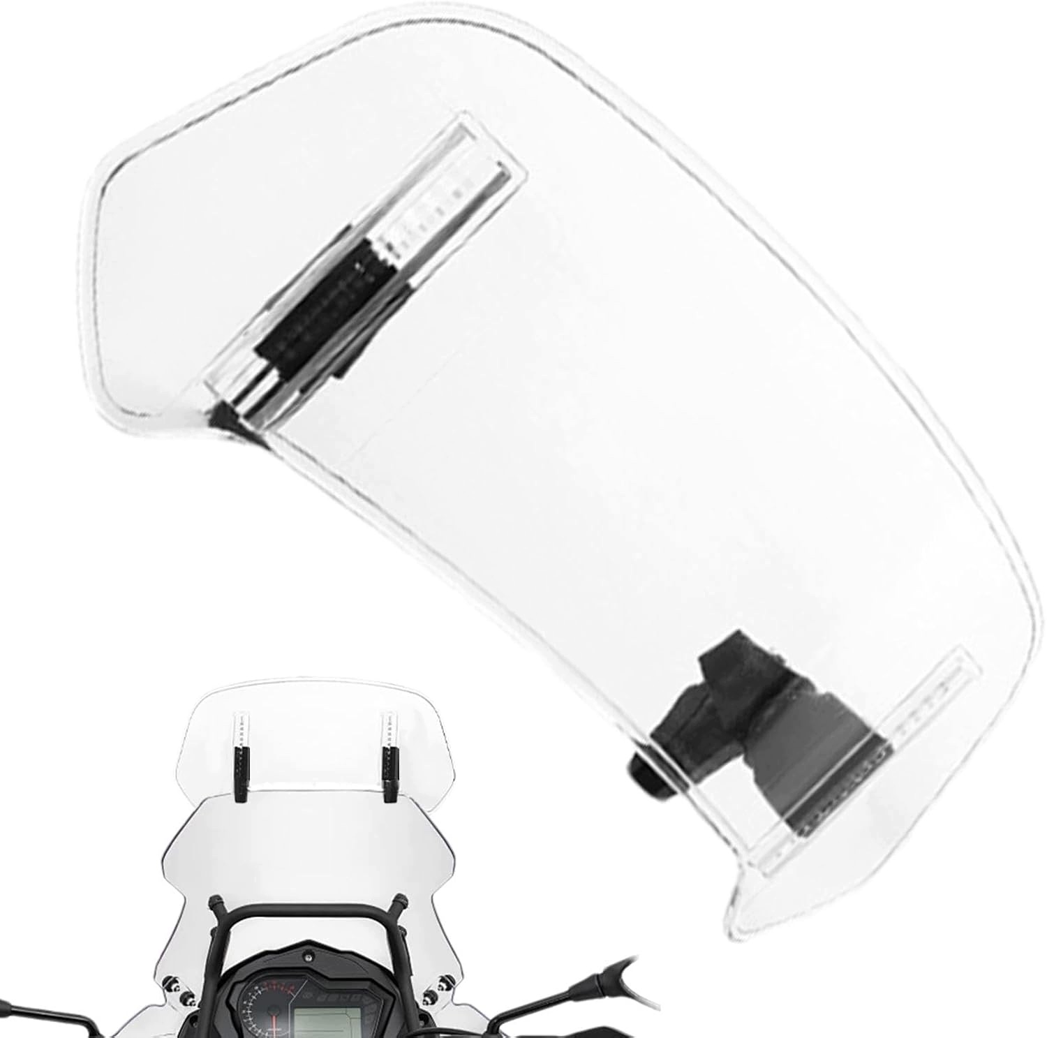 Univerzální motocyklový deflektor s nastavitelným sklem, větrák 30 cm, čistý