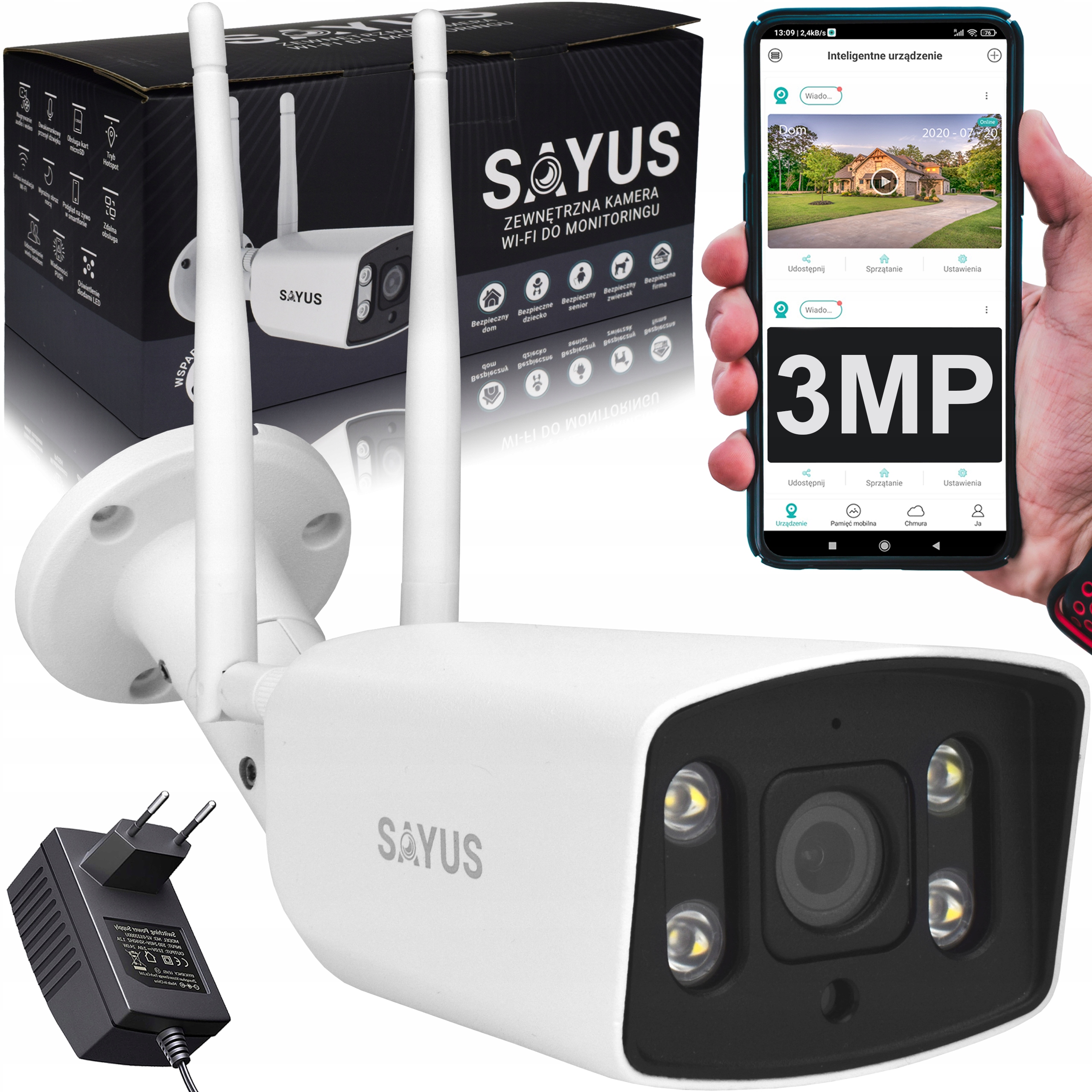 

Kamera Zewnętrzna Ip WiFi Zoom 4X Uhd 3MP Metalowa