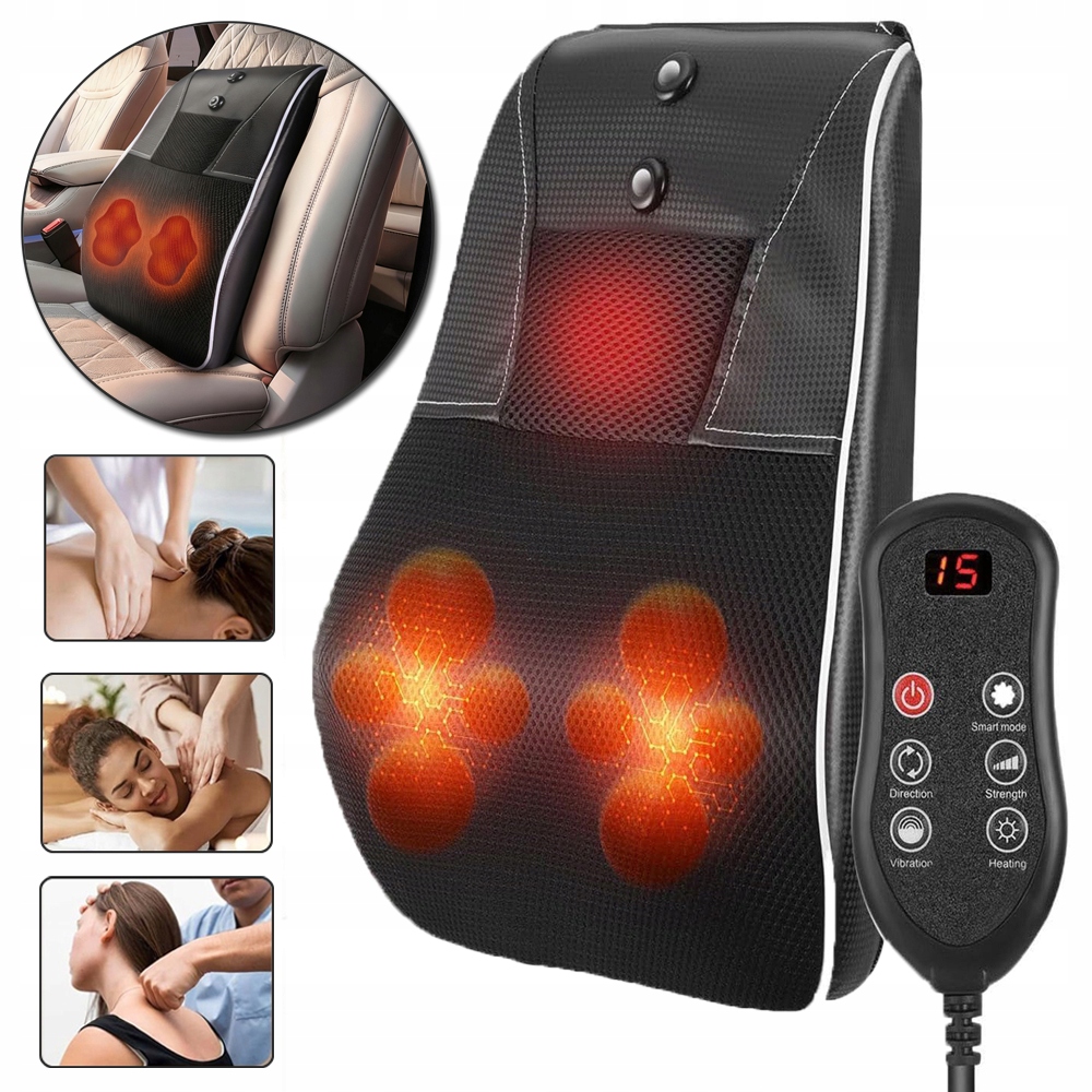 Masażer Karku Z Ciepłem, Shiatsu Poduszka Do Masażu Karku, Ramion I Pleców