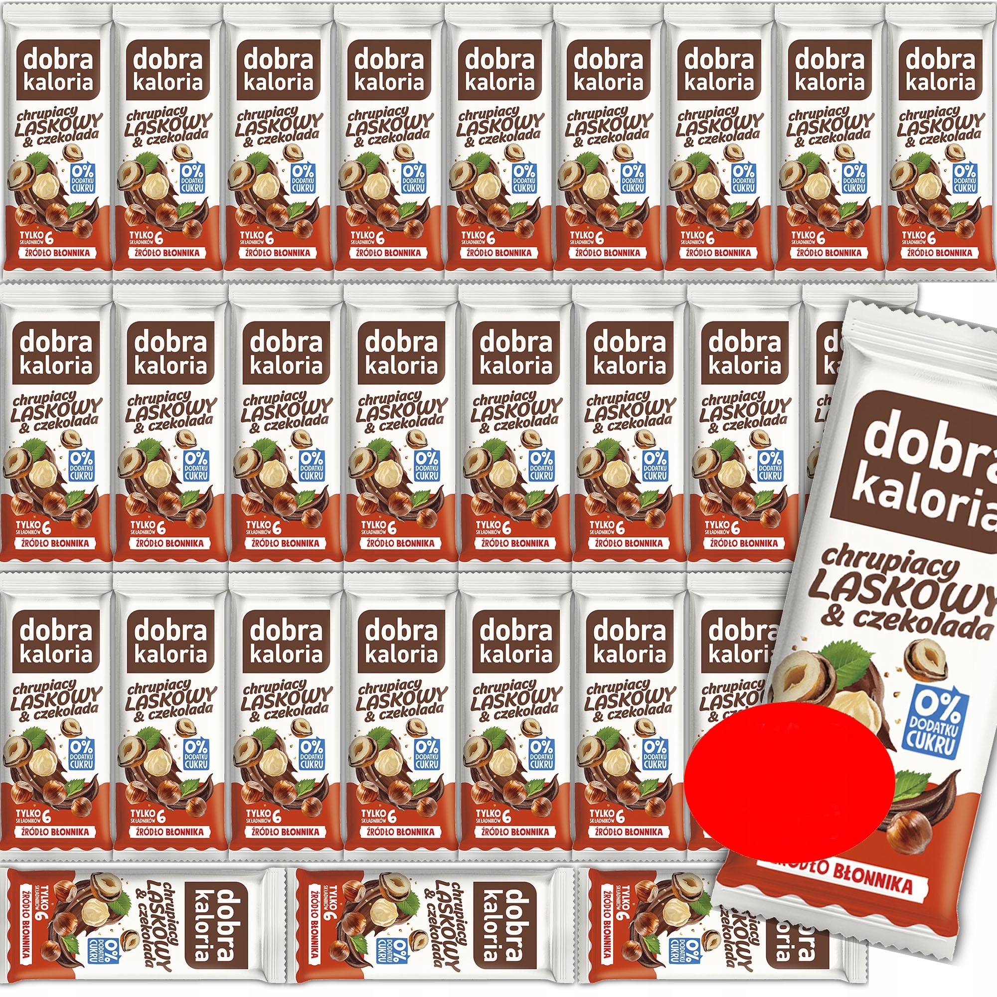 Dobra Kaloria Baton Chrupiący Laskowy & Czekolada 35g NR13 x30 Wielopak