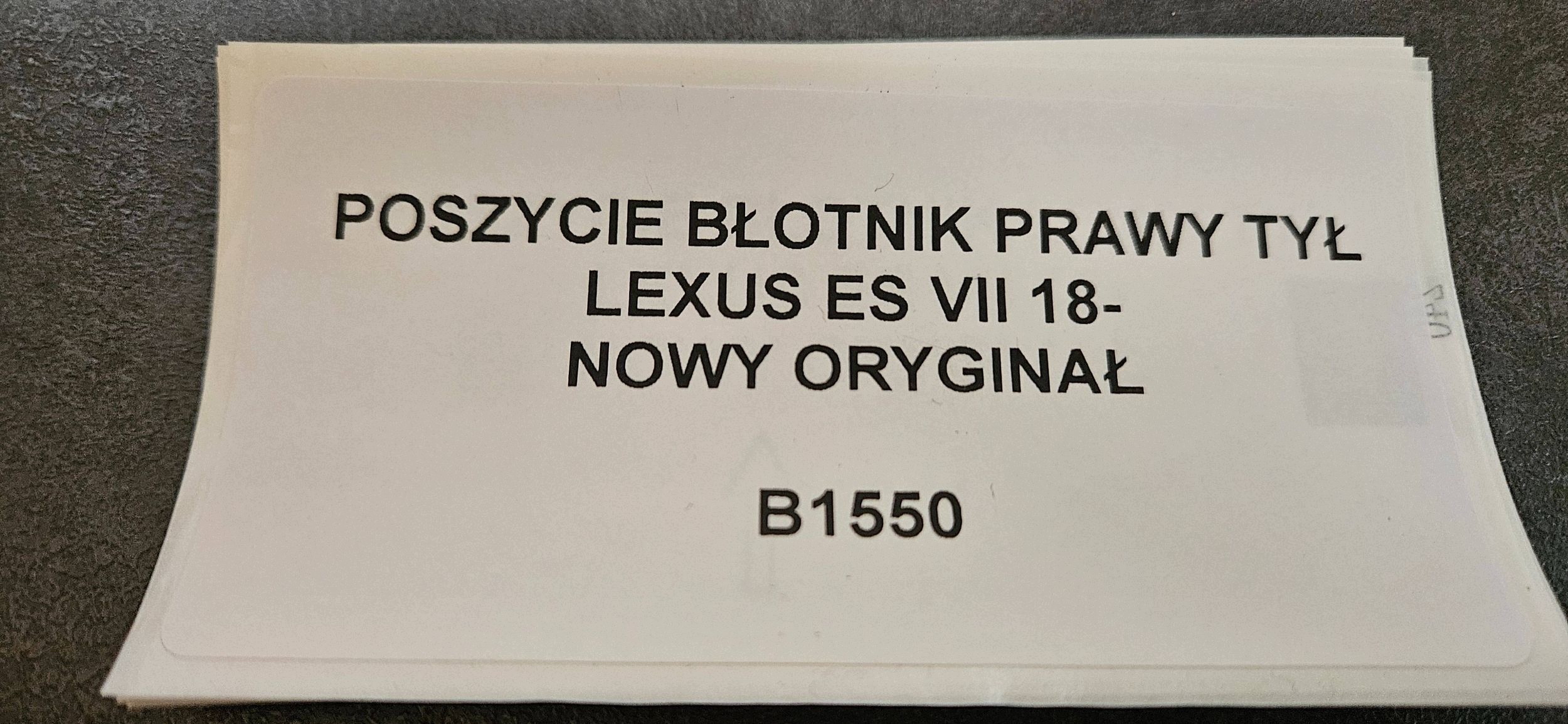 blende abdeckung kotflügel rechts heck LEXUS ES VII 18- neu original