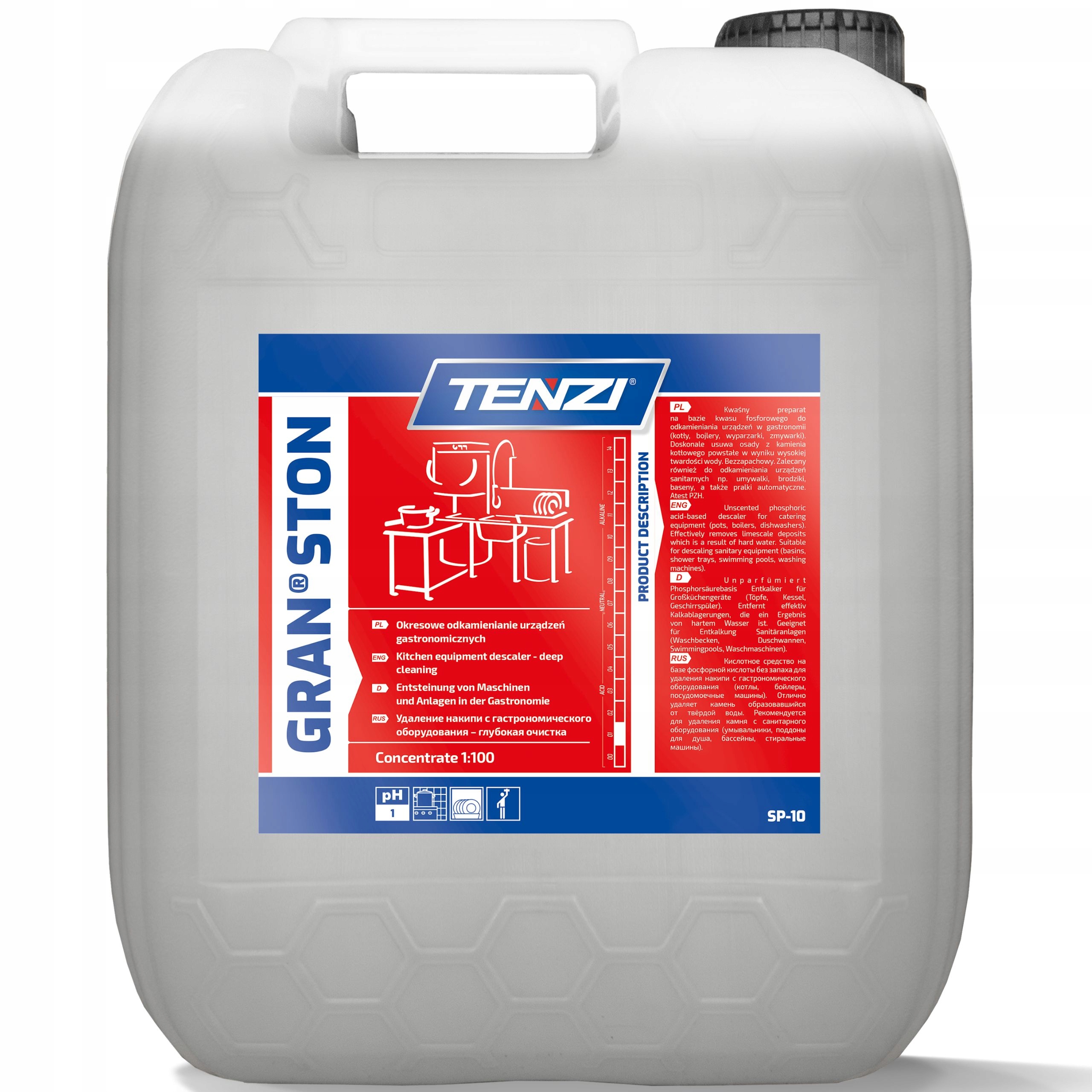 Levně Tekutý odvápňovač pro kuchyňské spotřebiče Tenzi Gran Ston 10 l