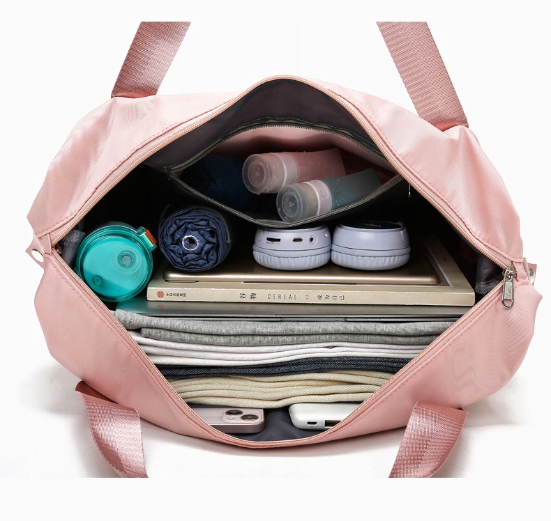 TORBA PODRÓŻNA SPORTOWA NA SIŁOWNIE DUŻA DAMSKA NA RAMIĘ DO RĘKI RÓŻ Marka inna