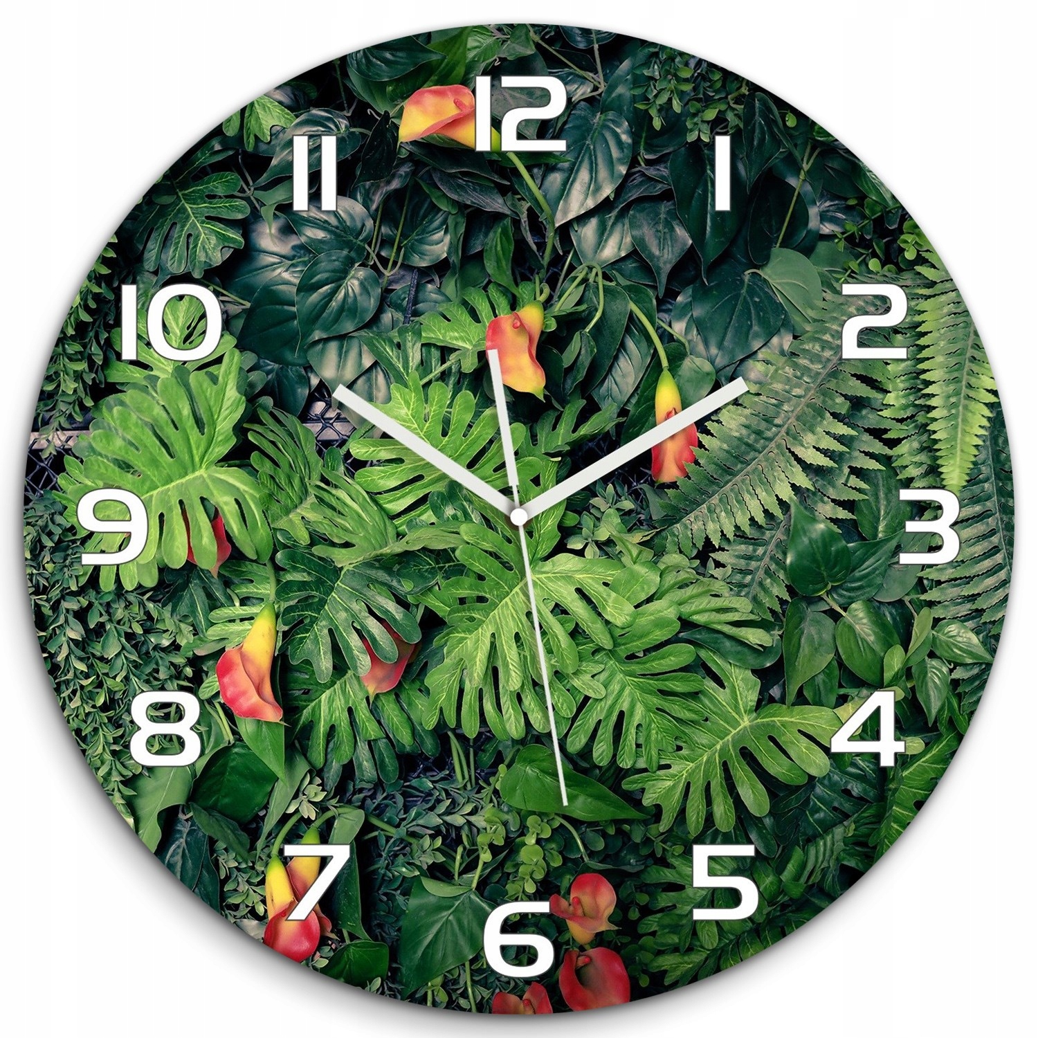 

Wiszący szklany zegar Egzotyczna dżungla fi 60 cm
