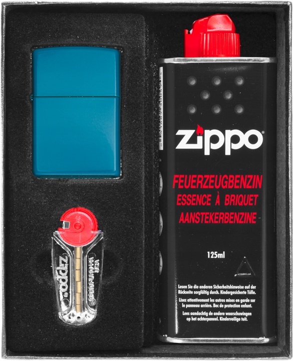 Sada Zippo Zapalovač Reg Flat Turq Dárkový No1