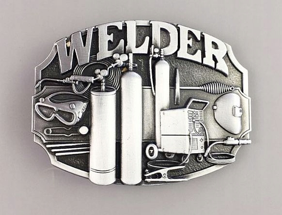 SPAWACZ WELDER praca zawód klamra stare srebro