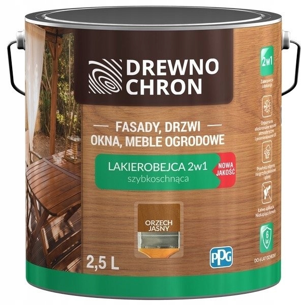 Drewnochron Lakierobejca 2w1 Orzech Jasny 2,5L
