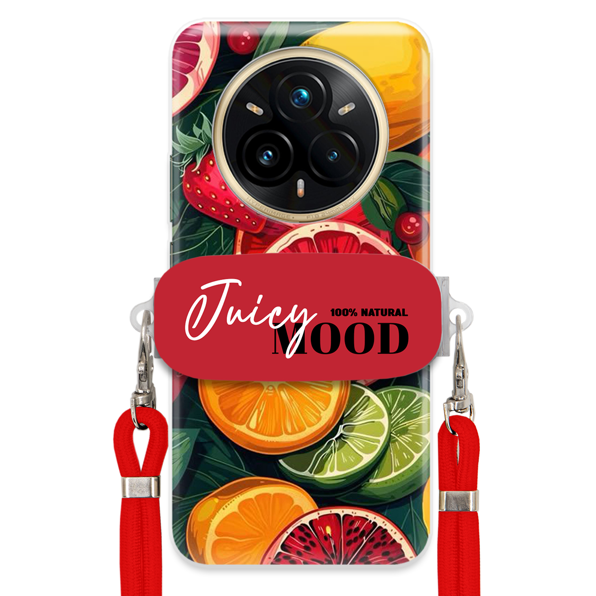 Pouzdro pro Realme 14 Pro Plus 5G Červené vodítko Držák Juice Mood Módní